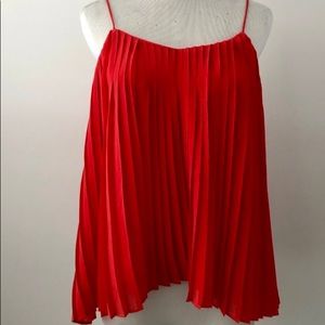 Abercrombie Pleated flows tank with spaghetti straps